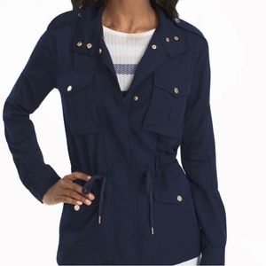 White House Black Market WHBM Blue Utility Jacket Small